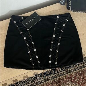 Outcast MOON Black Embellished Mini Skirt